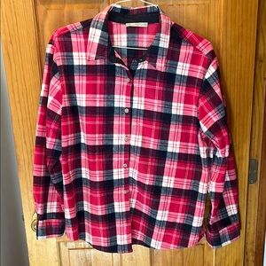 Lee Red and Black Plaid Button Down Shirt